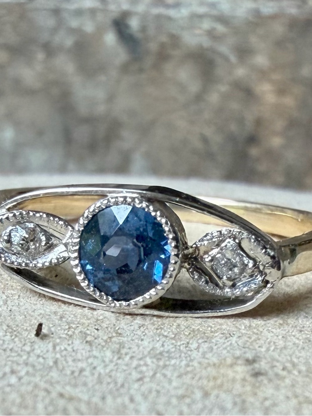 Antique Natural Plat and 14k Gold Ring